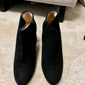 Christian Louboutin Women’s Black Suede Ankle Boots - Elegant Zip-Back Design